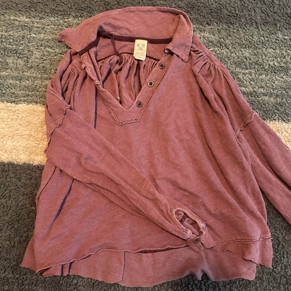 Maroon free people blouse